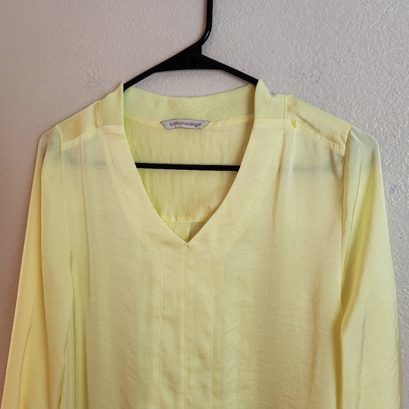 Soft Surroundings Yellow Popover Long Sleeve Tunic Shirt Dress - Picture 4 of 7